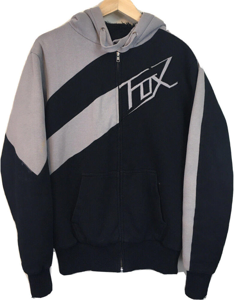 Fox Sasquatch Black & Tan Fleece Lined Faux Fur Hoodie Full Zip Size Medium
